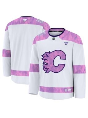 NWT Calgary Flames 2024 Fanatics Authentic Jersey Hockey Fights Cancer Men's S